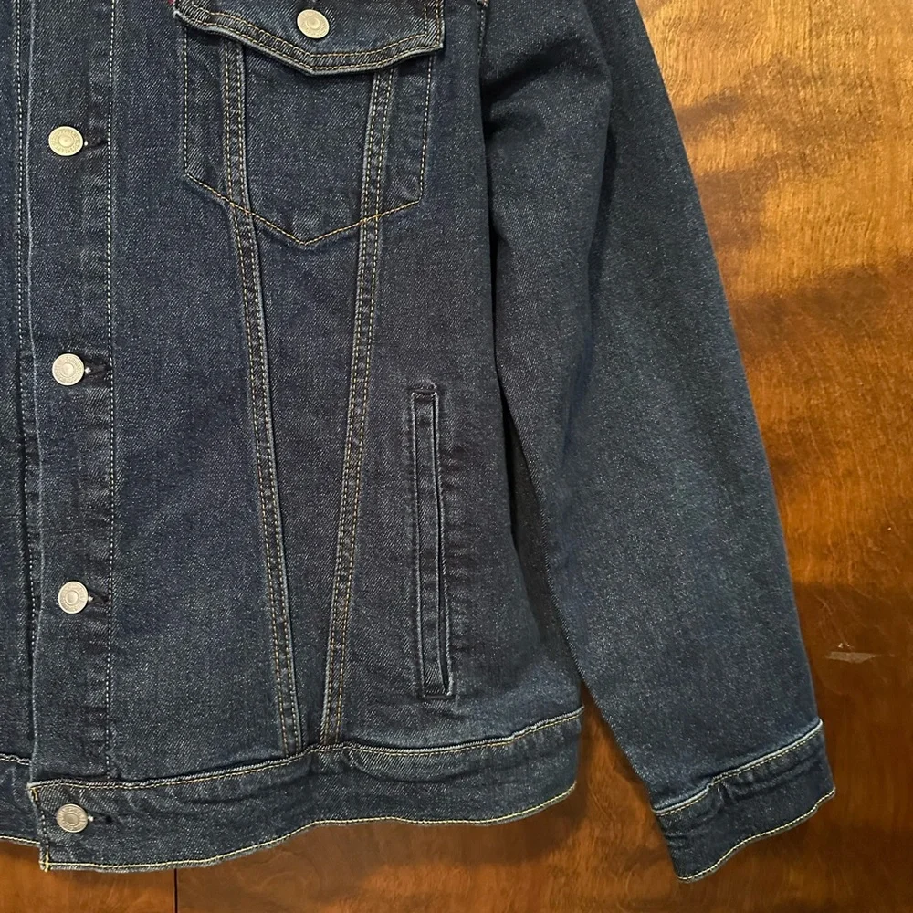 Levi's Long Sleeve Denim Trucker Jacket Mens XL Dark Blue Jean Cotton Pockets